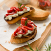 roasted bell pepper toasts
